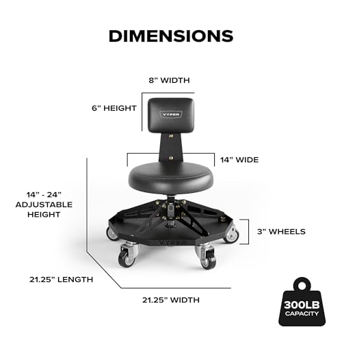 Vyper Robust Steel Sport Shop Chair for Mechanics