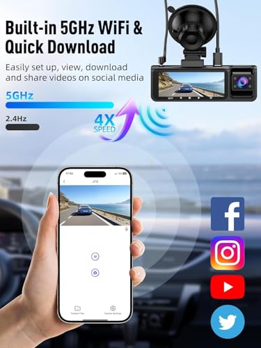 3 Channel 5G WiFi Dash Cam