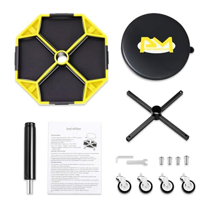 Adjustable Height Pneumatic Garage Seat Rolling Mechanic Stool with Tool Tray Storage