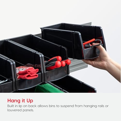 15-Pack, Extra Small Stackable Storage Bins, Black (15 Count)