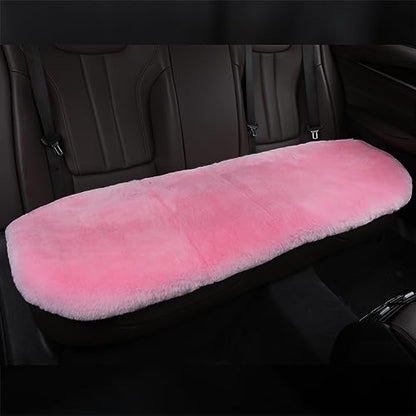 Pink Genuine Sheepskin Car Rear Seat Cover for Fuzzy Back Cushion