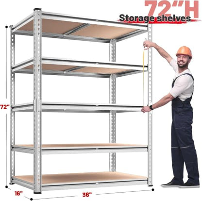 2020LBS Garage Shelving Heavy Duty Metal Shelving 5 Tier Storage Shelves (4 Count)