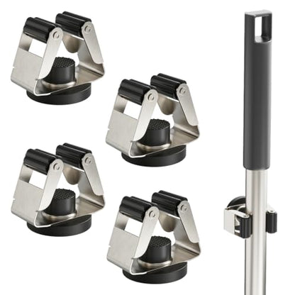 4 Pack Magnetic Mop Broom Holder (4 Count)