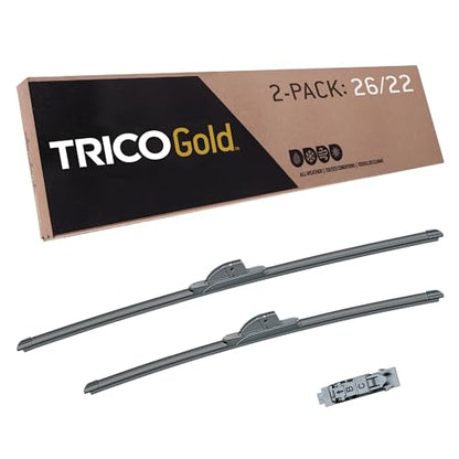 Gold 26" + 22" Premium Automotive Replacement Windshield Wiper Blades (2 Count)