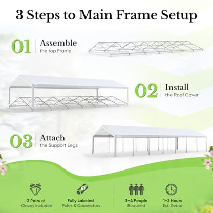 20x50 Heavy Duty Party Tent Outdoor Canopy with Church Windows