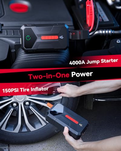 4000A Jump Starter with 150PSI Air Compressor