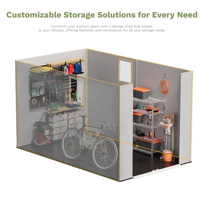 6X10 FT Plastic Outdoor Storage Shed with Floor