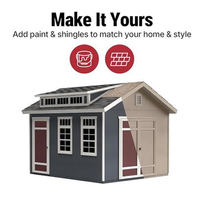 Designer 12x10 Wooden Storage Shed with Dormer