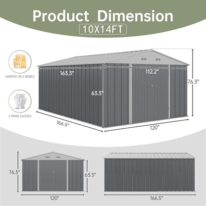 10x14 FT Outdoor Storage Shed