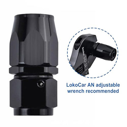 Swivel 12AN Fitting 0° Straight For CPE Braided Hose End Black 2Pcs (2 Count)