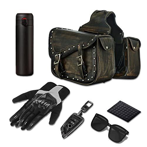 Motorcycle Saddle Bags Genuine Leather Motorcycle Luggage Bag For Softails Sportsters and Choppers