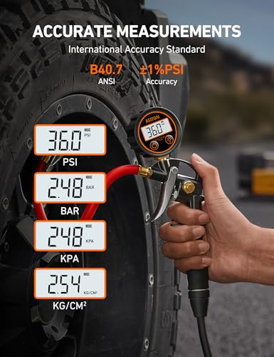T1 Digital Tire Pressure Gauge with Inflator