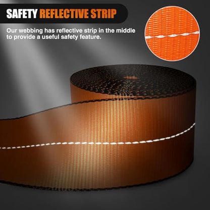 Truck Straps 4”×30’ Heavy Duty 16800LBS Break Strength 10 Pack (10 Count)