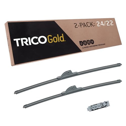 Gold 24" + 22" Premium Automotive Replacement Windshield Wiper Blades (2 Count)