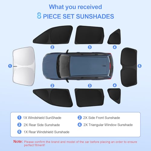 8pcs Car Window Shades for Subaru Forester 2019 (8 Count)