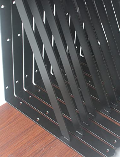 30 Pack L18 x H 12" Black Heavy Duty Shelf Brackets with Screws Metal Shelf Brackets Shelf Support Angle Brackets for Shelves L Brackets Heavy Duty Floating Shelf (30 Count)