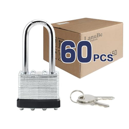 Laminated Keyed Alike Padlock 60 Pack 1.6 (60 Count)