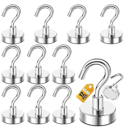Magnetic Hooks 12pcs 85lbs Cruise Essentials 2026 Magnet Hook (12 Count)