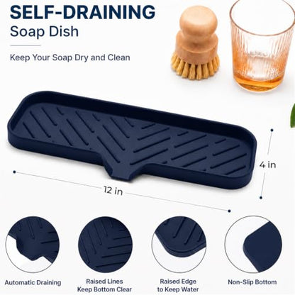 Silicone Soap Dish with Drain Spout