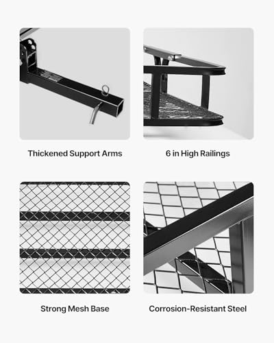 60 x 24 x 6 in Folding Hitch Cargo Carrier 500lbs Capacity