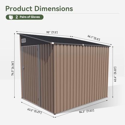 8x6 FT Lean to Shed Outdoor Storage Shed
