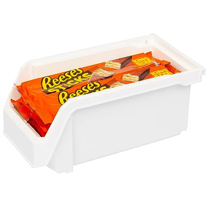 Medium Stackable Plastic Storage Bins (8 Count)