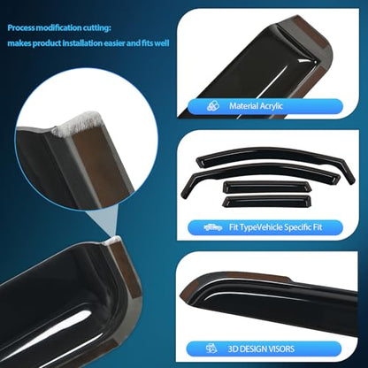 in Channel Window Visors for Hyundai Santa Cruz 2022 (4 Count)