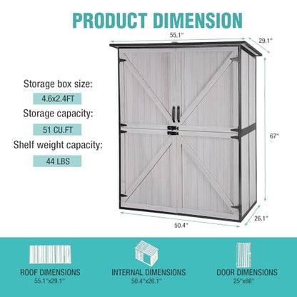 Outdoor Storage Cabinet with Adjustable Shelves