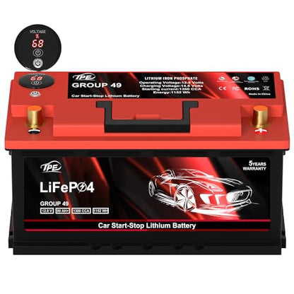 Car Start Stop Lithium Battery GROUP 49 12V 90AH Car Battery with 1300CCA