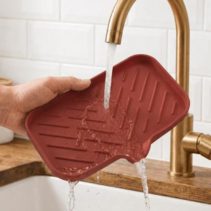 Silicone Soap Dish with Drain Spout