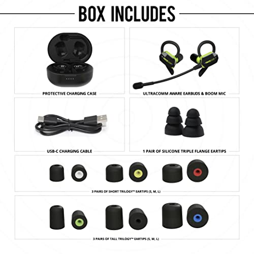 Ultracomm Aware Bluetooth Hearing Protection Earbuds with Boom Mic