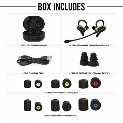 Ultracomm Aware Bluetooth Hearing Protection Earbuds with Boom Mic