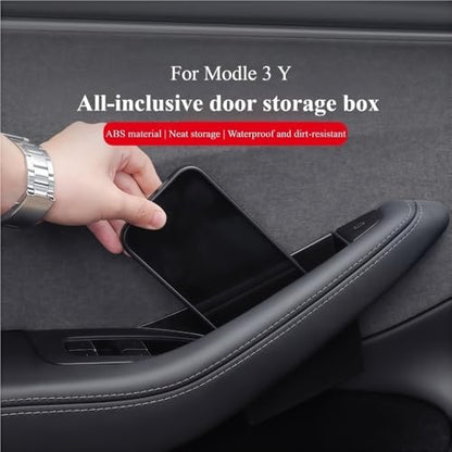 GGCLIMAX 4Pcs Car Organizer Door Handle Storage Box Side Door Box Compatible with Tesla Model Y