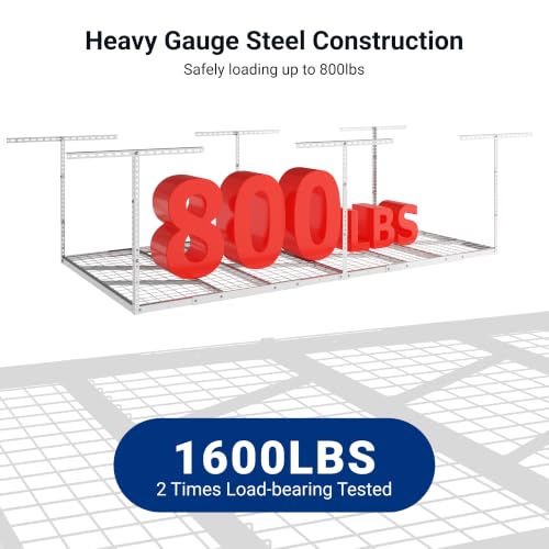 4x8 Overhead Garage Ceiling Storage Rack Organization
