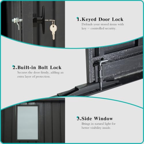 Domi 12x30FT Outdoor Metal Garage Shed