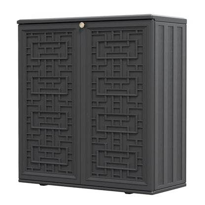Indoor Outdoor Storage Cabinet with Doors and Shelf