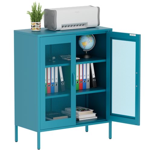 Metal Storage Cabinet with Mesh Doors