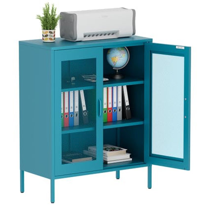 Metal Storage Cabinet with Mesh Doors