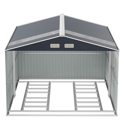 10x10 FT Metal Storage Shed with Base Frame Kit