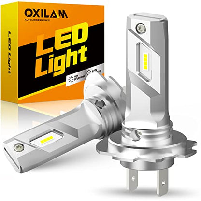 Mini Size H7 Light Bulbs 500% Brightness 6000K White Light (2 Count)
