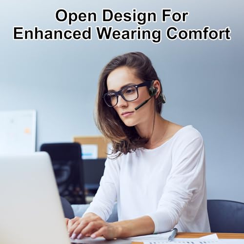 Open Ear Bluetooth Wireless Trucker Headset with Microphone