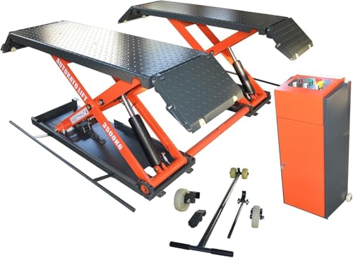 8000lbs Mid Rise Lift Scissor Lift Electric Release Auto Lift 110V