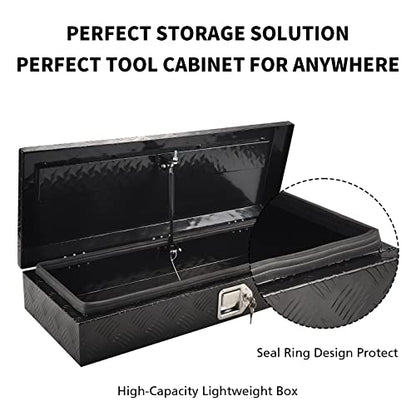 34.5In Aluminum Tool Box 5 Bar Tread ToolBox for Truck Bed Car Outdoor