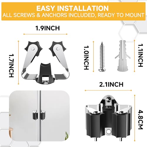 Broom Holder Wall Mount (3 Count)