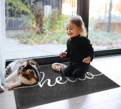 Door Mat 3 Pack Outside Inside Hello Doormat 30"x17.5" Durable Floor Mat Non Slip Rug Ultra Absorb Mud Easy Clean Front Doormat for Garage (1575 sq in Count)
