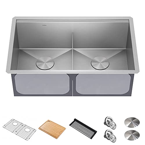Stainless Steel 30 in Double Bowl Undermount Sink KWU112