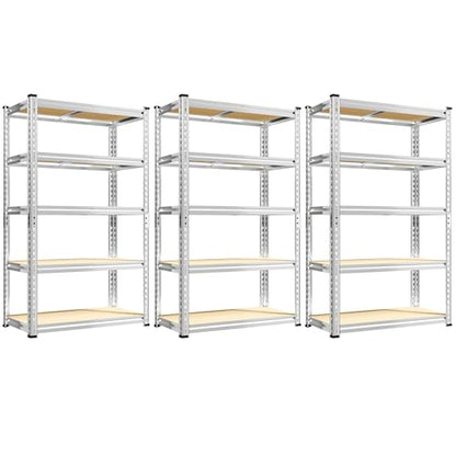 Storage Shelves 2020LBS Garage Shelving Heavy Duty Metal Shelving Adjustable 5 Tier Pantry Shelves for Garage Closet Kitchen Basement 28" W x 12" D x 59.8" H (3 Count)