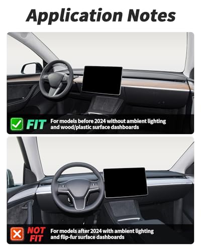 Dashboard Cover Wrap and Front Door Inner Armrest Panel Cover Trim Compatible with Tesla Model 3 2021