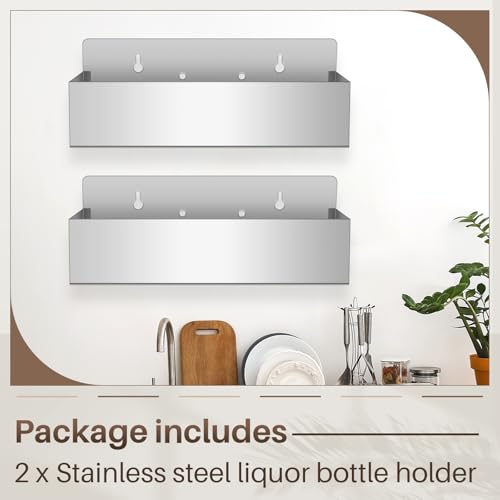 2 Pcs 15in Single Speed Rail Stainless Steel Bottle Holder