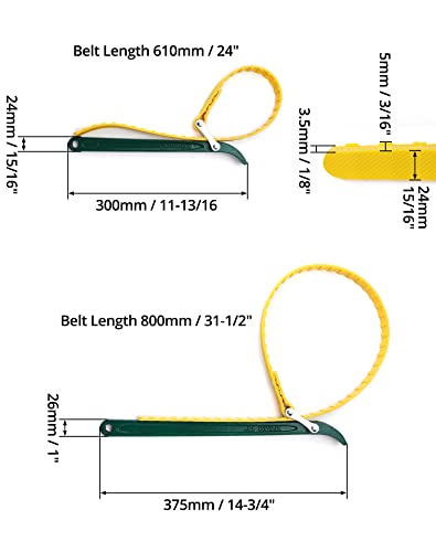 15" + 12" Belt Strap Wrench (2 Count)